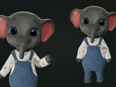 Elephant - Bo Low-poly 3D model