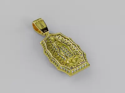 Virgin of Guadalupe Pendant -Pendiente Virgen de Guadalupe  3D print model