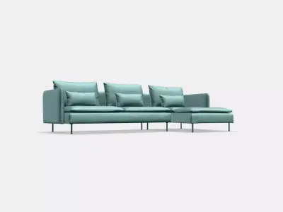 SODERHAMN 4-seat sofa with chaise longue 2 Low-poly 3D model