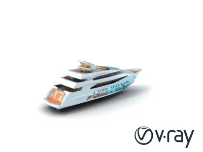 Underwater Glass-Hull Superyacht 3D model pack Low-poly 3D model