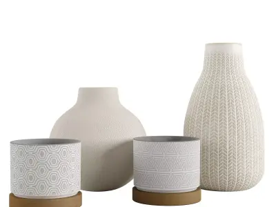Ceramic vase set 3D model