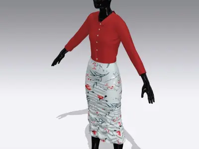 Woman Cloth Dress Low-poly 3D model