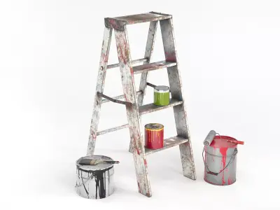 Painter tools pack Low-poly 3D model