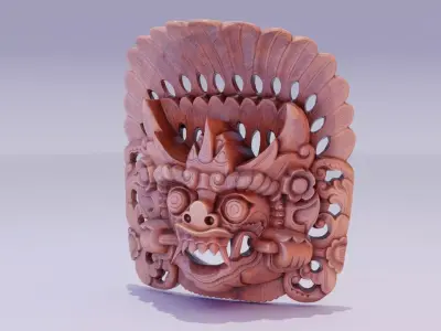 African Mask 03 high-poly 3D model