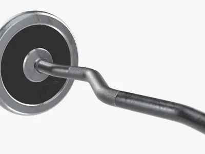 Barbell with curved bar 3D model