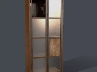 Wood cabinet 02 Low-poly 3D model