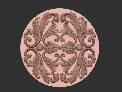 Door carved ornament 3D model