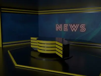 Tv Studio Low-poly 3D model