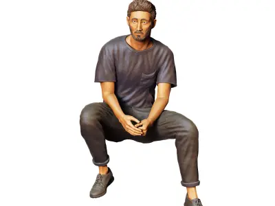 N1 a man sitting on a car 3D print model