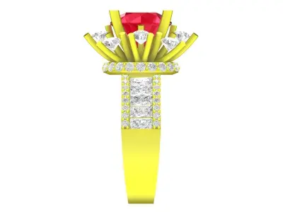 Luxury Halo Solitaire Ring 3D Model  4315 3D print model