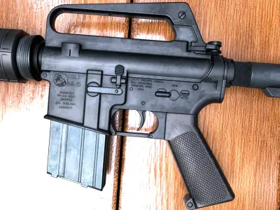 CAR-15 XM177 rifle Low-poly 3D model