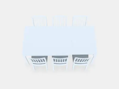 EKEDALEN - EKEDALEN Table and 6 chairs 3D model