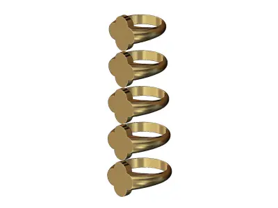 Simple clover shaped engravable signet ring US size 6to10 3D print model