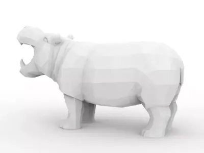 Hippo Low-Poly 3D Printable 3D print model