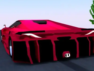 Supercar SS6 Low-poly 3D model