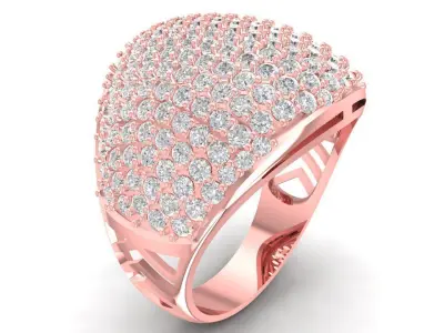 Luxury Round Pave Diamond Men Ring 3D Model  2797 3D print model