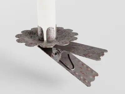 Burning Christmas Tree Candle 3D model