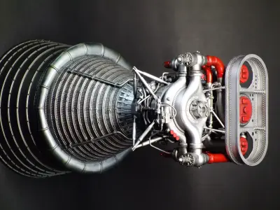 Apollo  Saturn V F-1 Rocket Engine 3Dprint model  3D print model