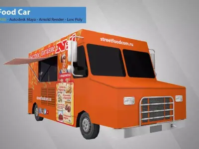 Street FastFood Car  Low-poly 3D model