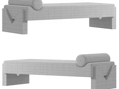 V Day Bed 3D model
