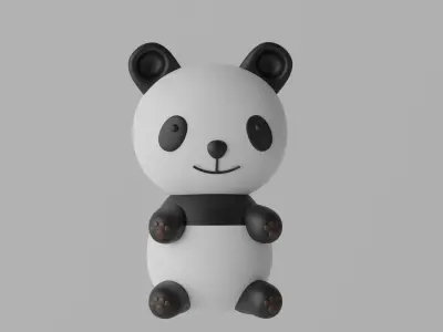 Cartoon Cute Panda Bear 3D model