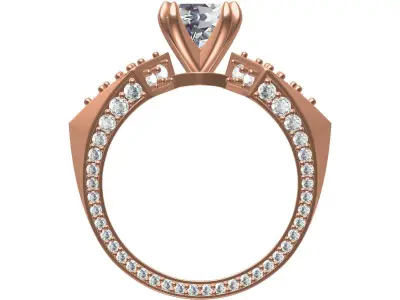 pyramid Cut wedding Ring -02 3D print model