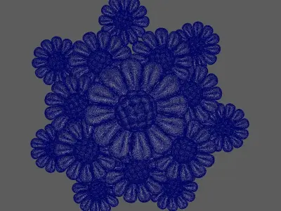 High Poly Daisy Flowers 3D Print Model 3D print model