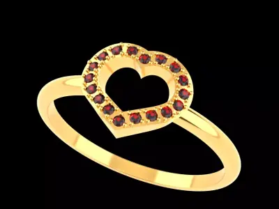 diamond heart ring Free 3D print model
