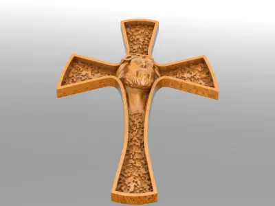 Jesus Cross pendant theme 1 3D print model