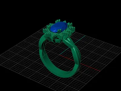 STL 3DM Print Ready Women Diamond Ring Lightweight Printable  3D print model 33