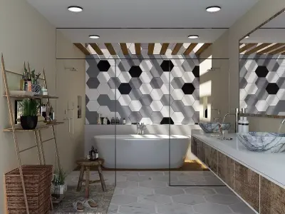 Modern Bathroom Low-poly 3D model