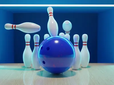 Bowling Ball and Pin Free 3D model