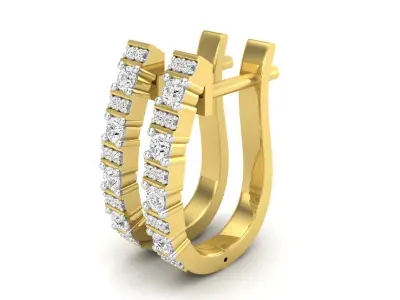 AV 584 Diamond Ladies Hoop Earrings 3D print model