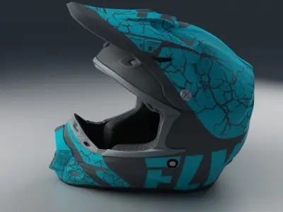 Moto Helmet Blue 3D model