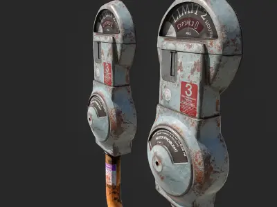 Parking Meter Low-poly 3D model