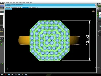 Luxury Square Cluster Diamond Ring 3D Model 3022 3D print model