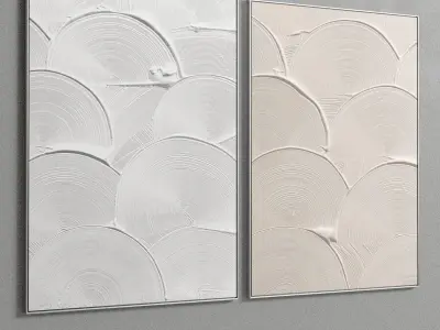 Plaster Two Photo Frame E-11 Low-poly 3D model