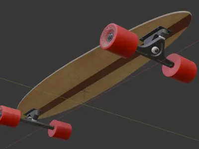 Longboard pintail 3D model