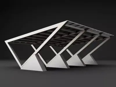 Metall carport 3 3D model