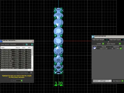 U Shaped Eternity Ring 3 point 2 mm stone size swiss 12 and EU52 3D print model