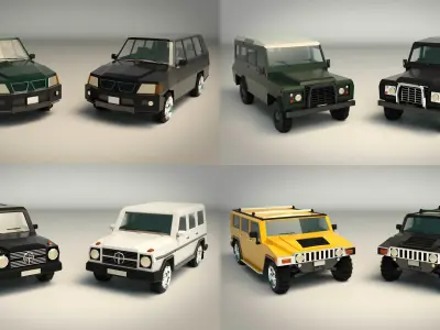 Low Poly SUV Pack 01