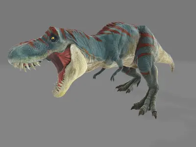 animated t-rex Low-poly 3D model