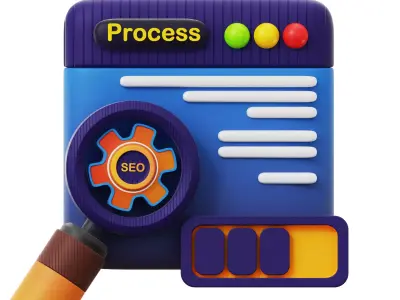 3D SEO Process Low-poly 3D model