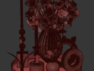 decorative set 01 3D model 2