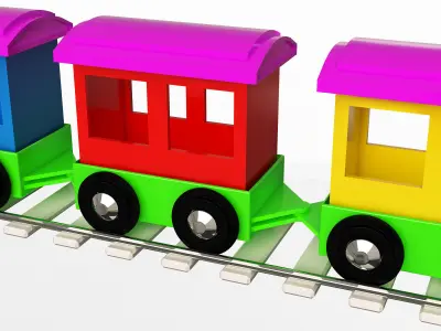 Train Toy for Child Low-poly 3D model