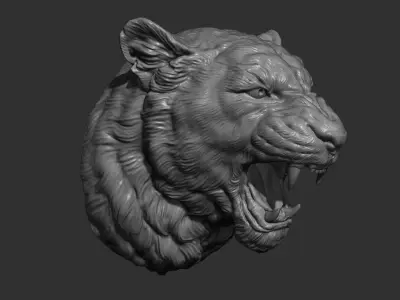 Lioness grin roar 3D print model
