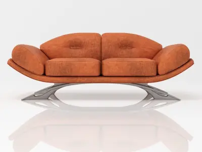Sofa 3d model modern orange 3D model