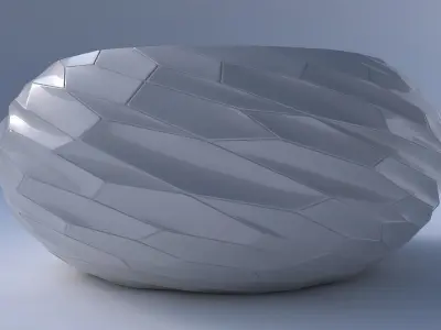 Bowl spheric squeezed wide with fine twisted organic cells 3D print model