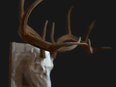 Deer Antler  Low-poly 3D model