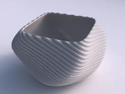 Bowl helix with bent extruded lines 2 3D print model
